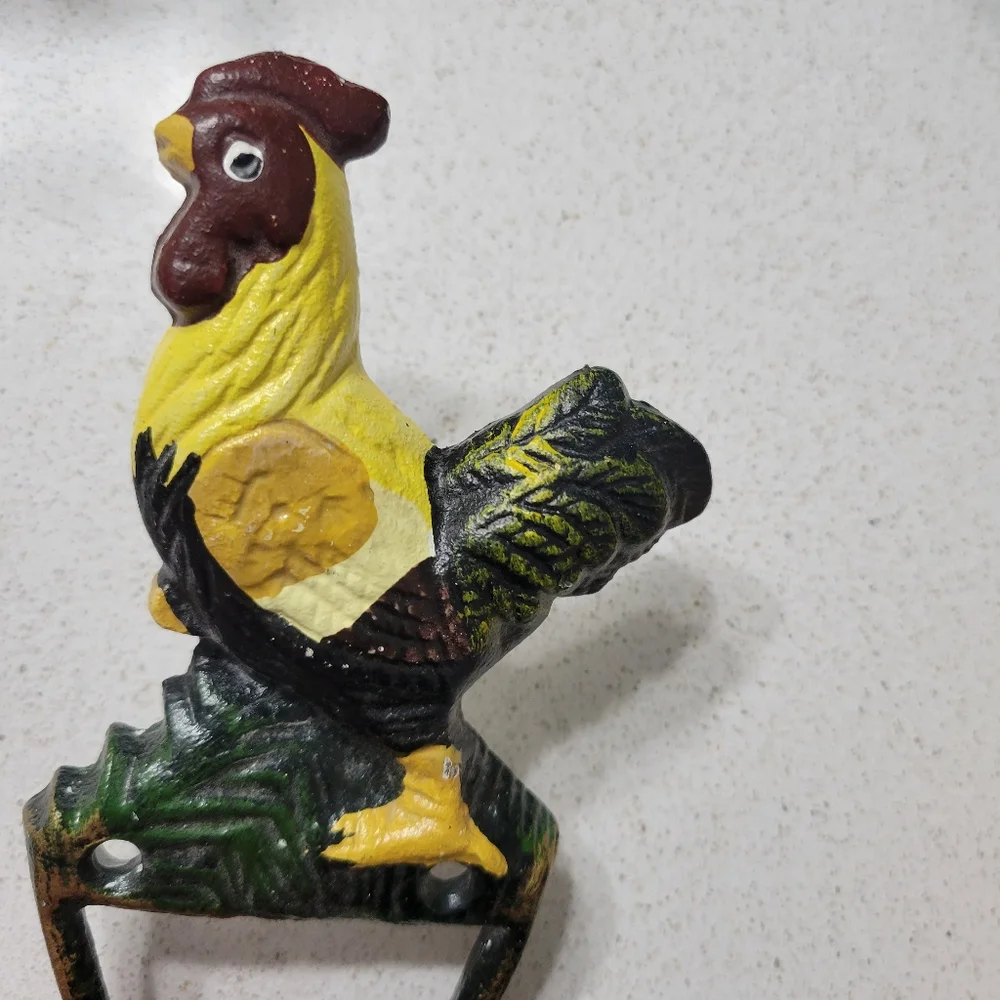 Vintage Cast Iron Rooster hook